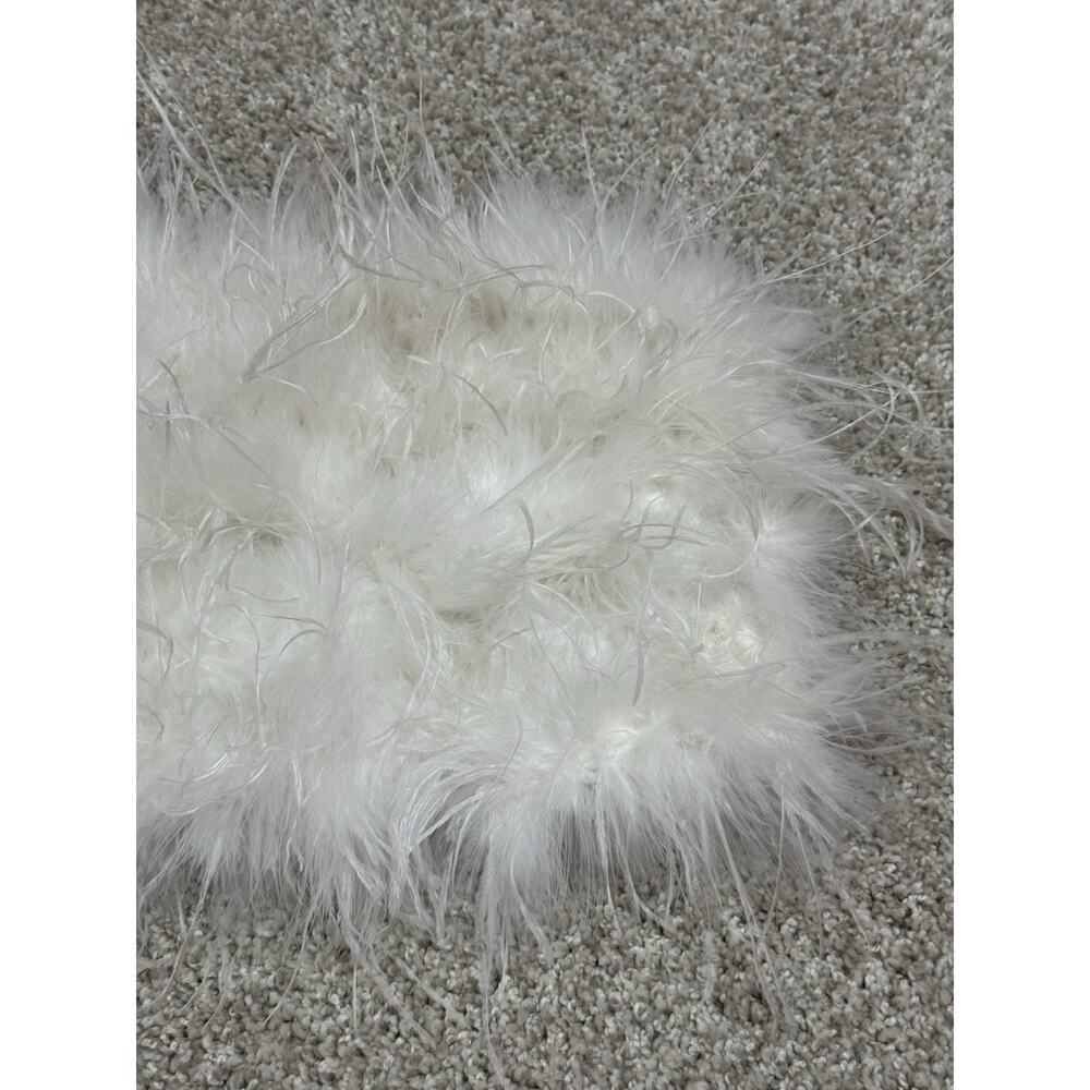 12th Tribe Chanel White Faux Feather Strapless Bandeau Crop Top Size Small - Picture 4 of 9